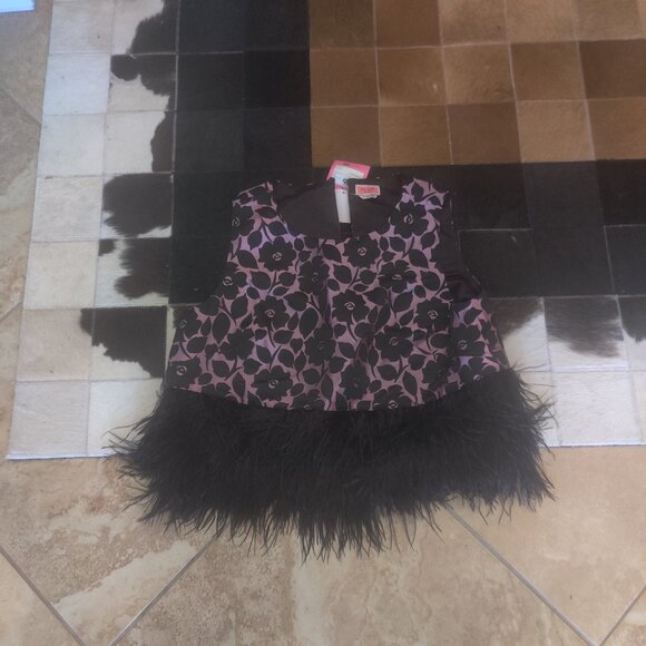Kate Spade feather trim top size 16 New - Picture 1 of 4